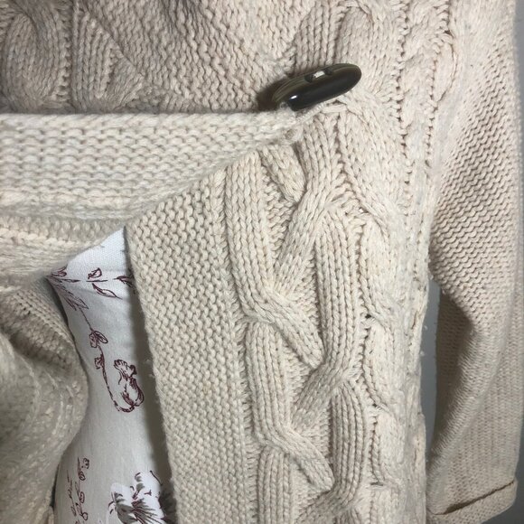 🌟 J. Jill Chunky Cable Knit Shawl Collar Cardigan – Size M 🌟 - Picture 5 of 13